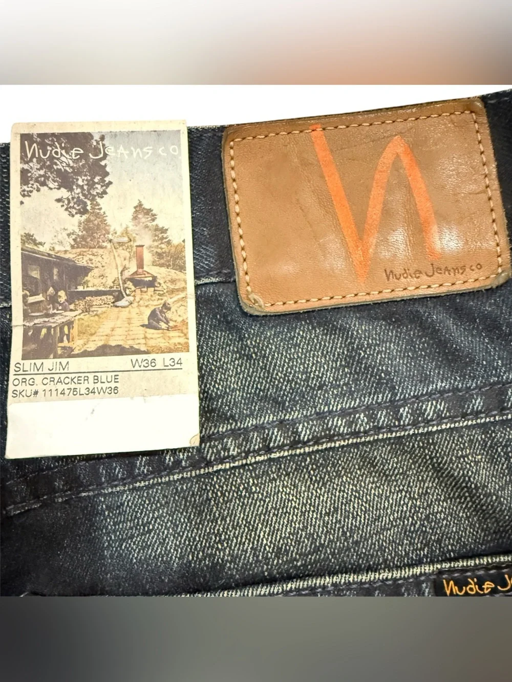 Nudie Jeans Men’s Blue Faded Straight-Leg Jeans